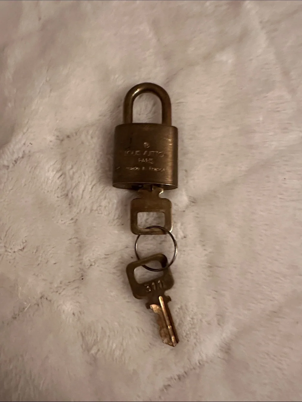 Louis Vuitton Brass Padlock and Key Set - Gold Tone-311